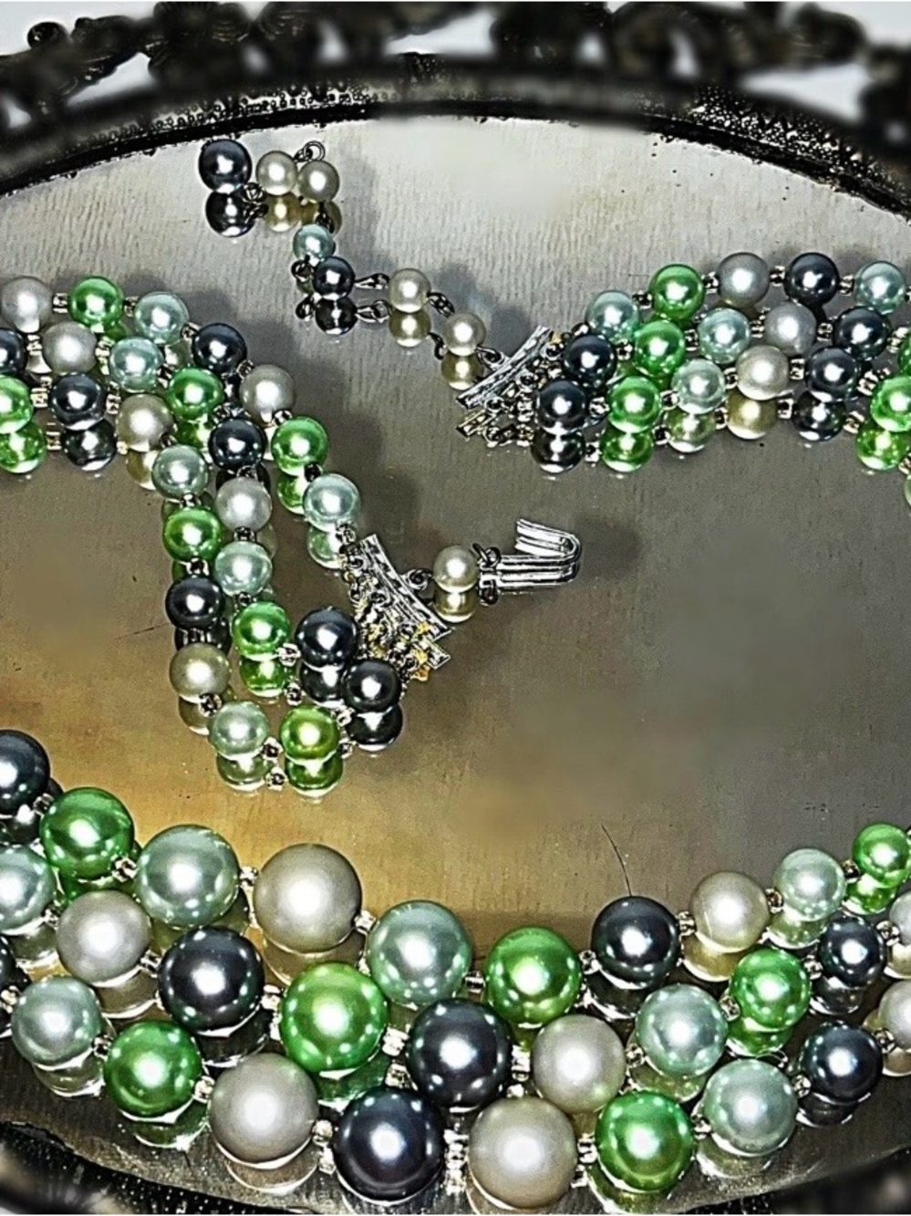 Boutique Style Multi Strand Pearl Necklace Vintage Japan